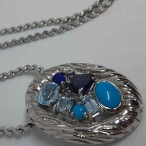 David Sigal Sterling Silver And Gemstone Necklace